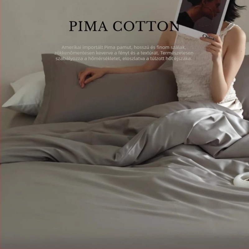 Négy részes ágyneműkészlet hosszú szálú pamutból, 140-count, szatén szövés, reaktív nyomtatás és festés, készlet súlya 2500-3000 g