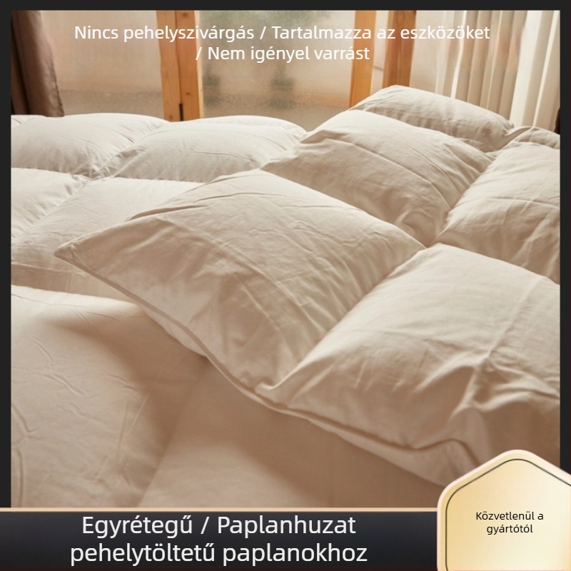 Kétszintes pamutból készült paplanhuzat önfeltöltő belsővel és anti-pilling töltettel