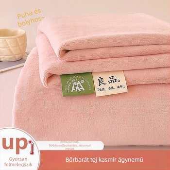 Tej velvet egyszínű lepedő készlet, 200×230×250 cm, fleece-béléssel, vastag, meleg, szálmentes, 3 darab