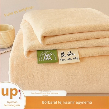 Tej velvet egyszínű lepedő készlet, 200×230×250 cm, fleece-béléssel, vastag, meleg, szálmentes, 3 darab