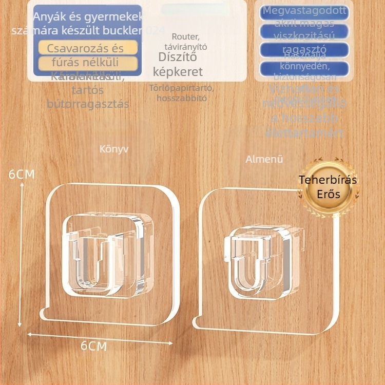 Fali elosztó tartó router tároló doboz, műanyag ragasztó kampó, egylábas, modern minimalist design, teherbírás 20–30 kg