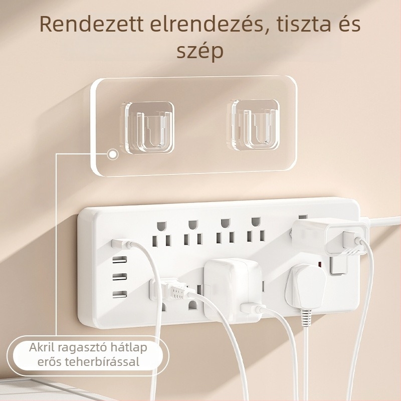 Fali elosztó tartó router tároló doboz, műanyag ragasztó kampó, egylábas, modern minimalist design, teherbírás 20–30 kg