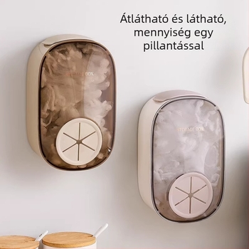 Falihoz rögzíthető fóliatároló doboz, PS műanyag, 2 L kapacitás, porvédett, modern minimalist design