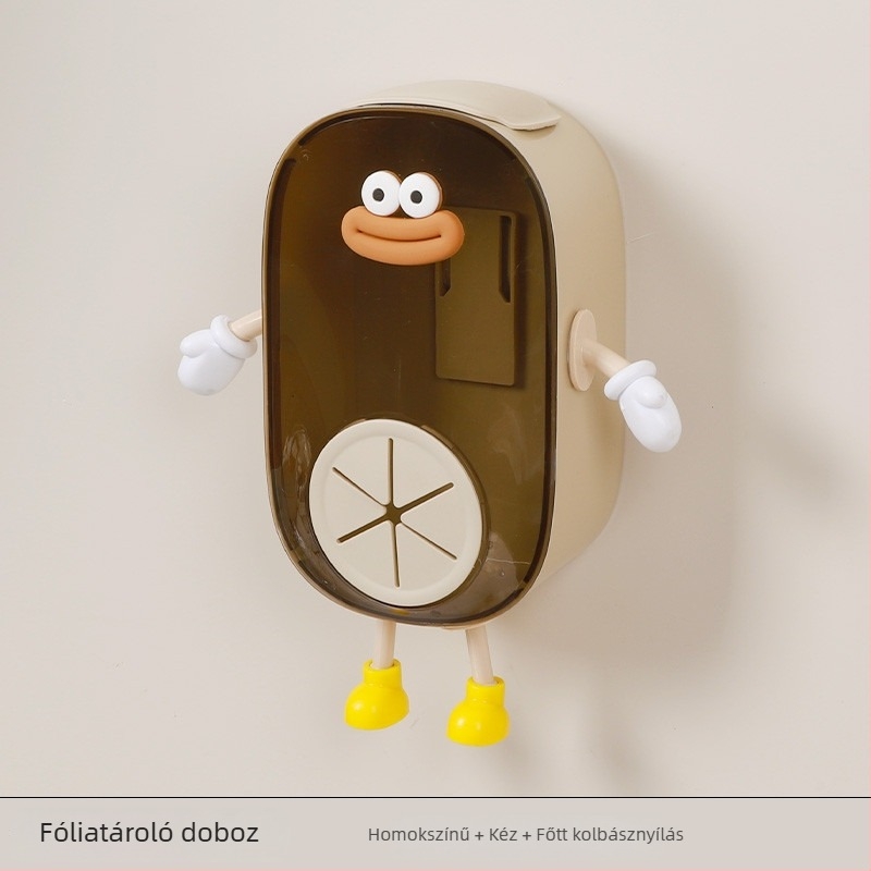 Falihoz rögzíthető fóliatároló doboz, PS műanyag, 2 L kapacitás, porvédett, modern minimalist design