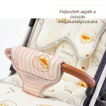 Babakocsi üléspárna – egész éves, kétoldalas, elülső védelemmel; Anyagok: tiszta pamut + selyemszál + ice silk; 0–1 éveseknek; testreszabható