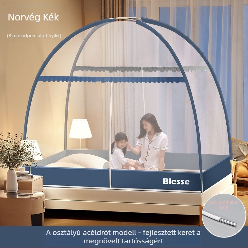 Ágyhoz szúnyogháló — mongol jurta stílus, rajzfilm dizájn, poliészter, üvegszálas keret, szerelés nélkül