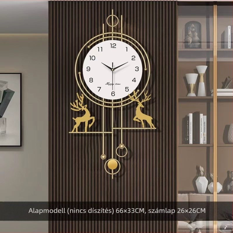 Nappali falióra Seiko mozgással, elemmel működik, csendes járás, analóg kijelző számokkal, vas keret.