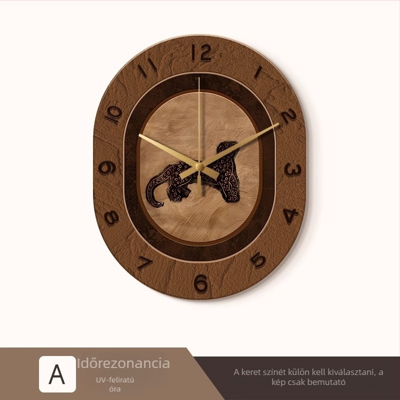 Maillard antik stílusú falióra fa ovális tokkal, mechanikus mozgás (Sun Movement), számlap organikus üvegből