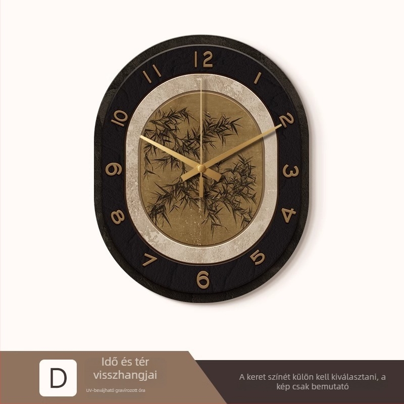 Maillard antik stílusú falióra fa ovális tokkal, mechanikus mozgás (Sun Movement), számlap organikus üvegből