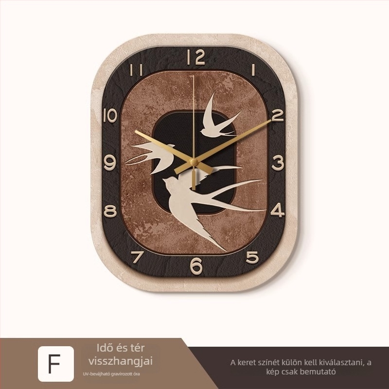 Maillard antik stílusú falióra fa ovális tokkal, mechanikus mozgás (Sun Movement), számlap organikus üvegből