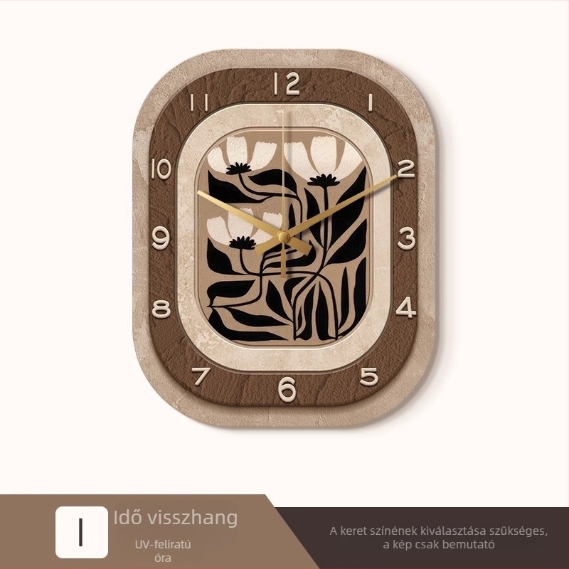 Maillard antik stílusú falióra fa ovális tokkal, mechanikus mozgás (Sun Movement), számlap organikus üvegből