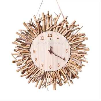 Fali óra, skandináv stílus, kerek fa számlappal, elemes működés, egyoldalas kvarc mechanizmus sima másodpercmutatóval