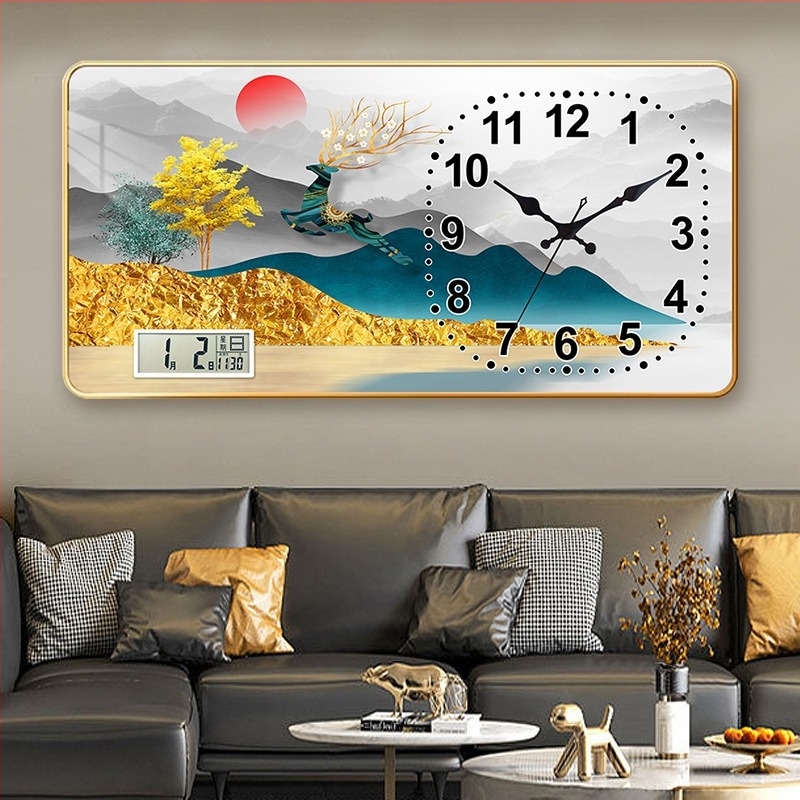 Fali óra LCD kijelzővel és öröknaptárral, téglalap alakú modern dizájn, Seiko kvarc mozgás, akkumulátorral működik