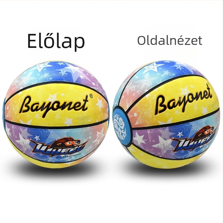 Bayonet kosárlabda labda, kopásálló, nedvességelnyelő műbőr, No.7/No.5, alkalmas lábfejes röplabdára, logónyomtatás elérhető