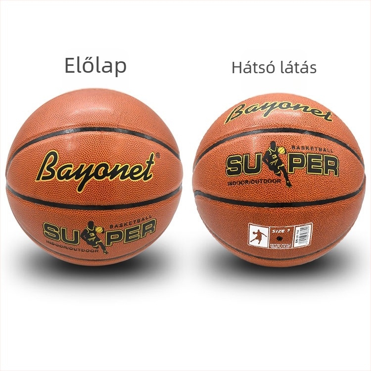 Bayonet kosárlabda labda, kopásálló, nedvességelnyelő műbőr, No.7/No.5, alkalmas lábfejes röplabdára, logónyomtatás elérhető