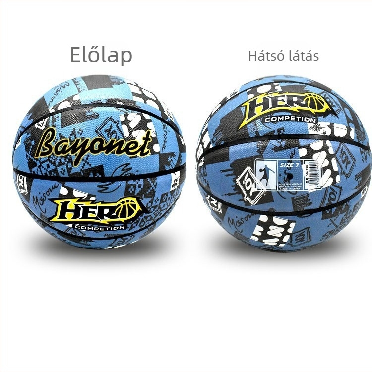 Bayonet kosárlabda labda, kopásálló, nedvességelnyelő műbőr, No.7/No.5, alkalmas lábfejes röplabdára, logónyomtatás elérhető