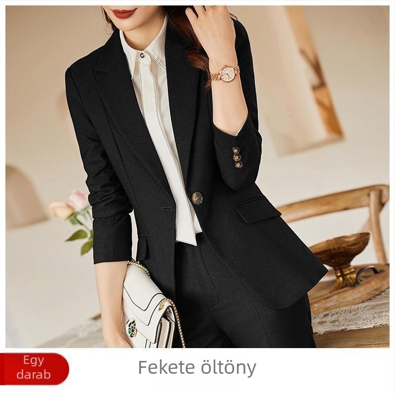 Stewardess egyenruha — munka ruházat, hosszú ujjú, egyszínű minta, poliészter/viskóza keverék, összevarrt kolázs dizájn, 2022 ősz