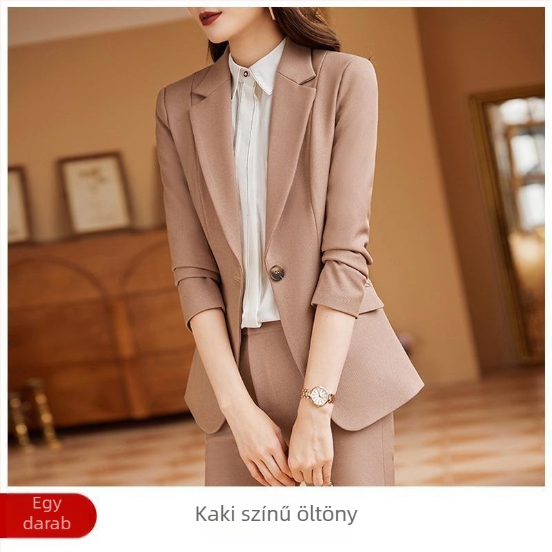 Stewardess egyenruha — munka ruházat, hosszú ujjú, egyszínű minta, poliészter/viskóza keverék, összevarrt kolázs dizájn, 2022 ősz