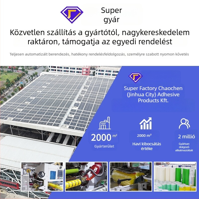 Dekompressziós szalag BOPP alapú, 50 μm vastagság, nyomtatott logó