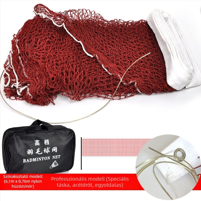 Badmintonháló – standard verseny kettős számára, összecsukható és hordozható beltéri és kültéri használatra, poliészter, Yigengmei márka
