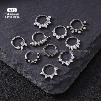 Uniszex orr- és hallcsont gyűrű, titániumötvözet cirkóniával, rovar alak, f136 tisztaság