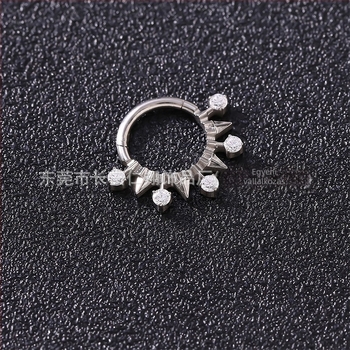 Uniszex orr- és hallcsont gyűrű, titániumötvözet cirkóniával, rovar alak, f136 tisztaság