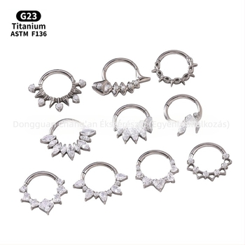 Uniszex orr- és hallcsont gyűrű, titániumötvözet cirkóniával, rovar alak, f136 tisztaság