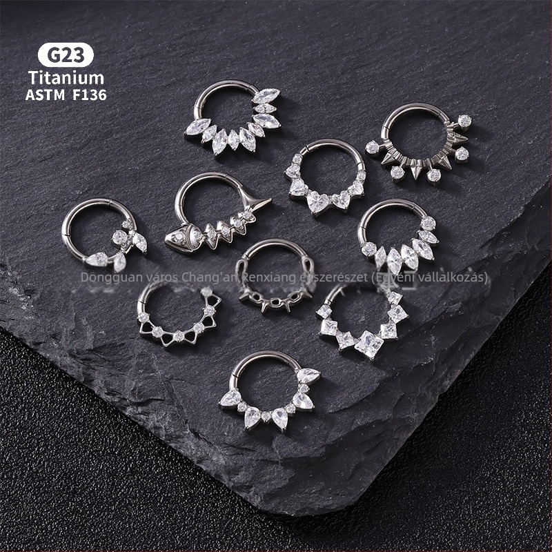 Uniszex orr- és hallcsont gyűrű, titániumötvözet cirkóniával, rovar alak, f136 tisztaság