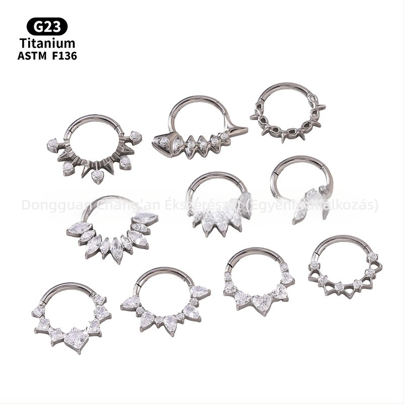 Uniszex orr- és hallcsont gyűrű, titániumötvözet cirkóniával, rovar alak, f136 tisztaság