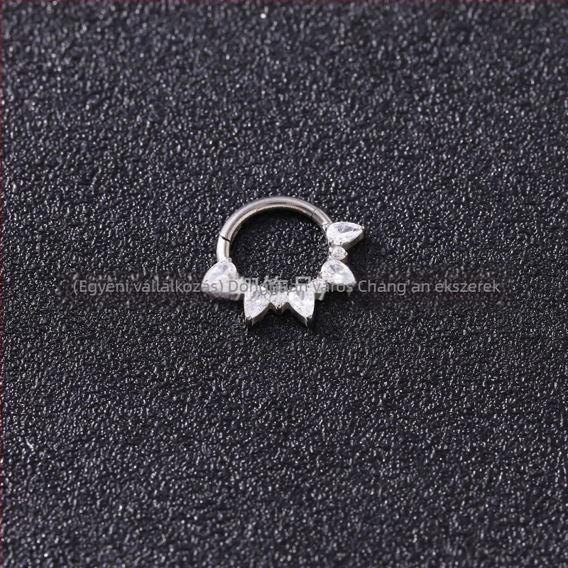 Uniszex orr- és hallcsont gyűrű, titániumötvözet cirkóniával, rovar alak, f136 tisztaság