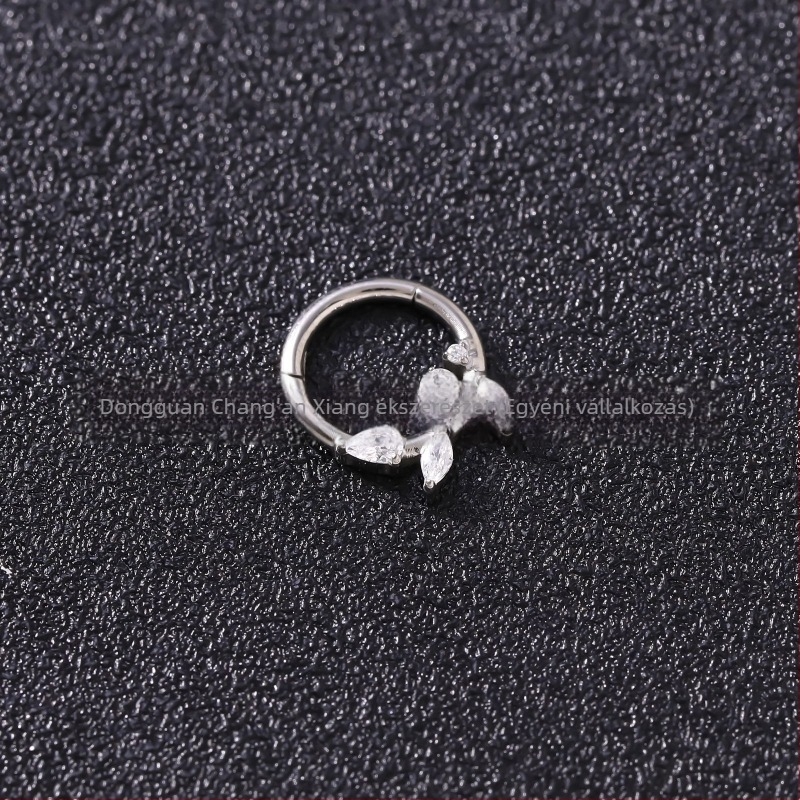 Uniszex orr- és hallcsont gyűrű, titániumötvözet cirkóniával, rovar alak, f136 tisztaság