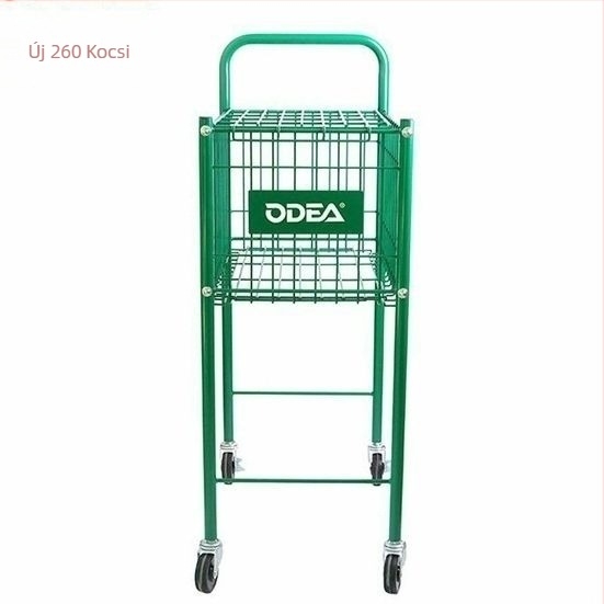Odea Teniszlabda Kosár – Hordozható Fém Állvány, Gumi Anyag, Görgőkkel, Labdagyűjtő