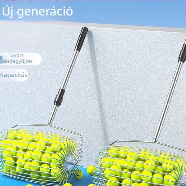 Könnyű teleszkópos teniszlabda-gyűjtő görgővel