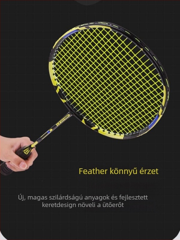 Egy darab karbon szálas tollaslabdaütő, 675 mm hosszú, G5 markolat, közvetlen ütés, kemény nyél, amatőröknek