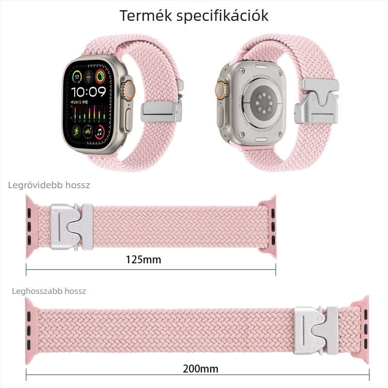 Nylon fonott óraszíj ejtőcsattal az Apple Watch Ultra 2-höz (Sport stílus, 22 g, kompatibil az Apple Watch Ultra 2-vel)