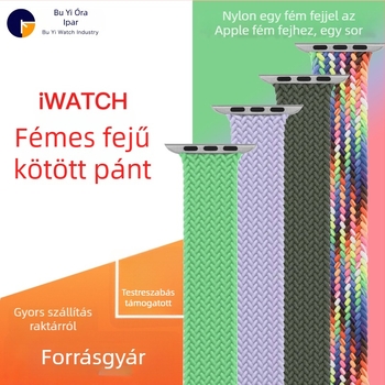 Nylon fonott egyhurokú szíj az Apple Watch Series 8/7/6-hoz, divatos kialakítás