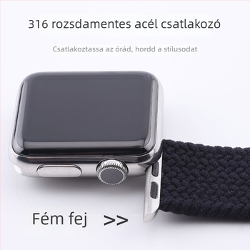 Nylon fonott egyhurokú szíj az Apple Watch Series 8/7/6-hoz, divatos kialakítás