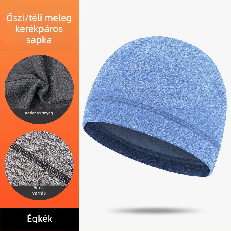 Kerékpáros sisak belső sapka, szélvédett és meleg fleece, kationikus anyag, uniszex