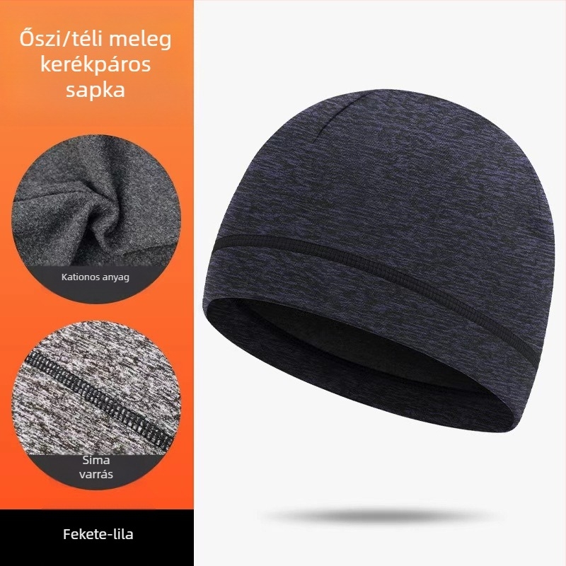 Kerékpáros sisak belső sapka, szélvédett és meleg fleece, kationikus anyag, uniszex