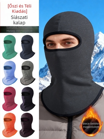 Teljes arcú kerékpáros maszk őszi-téli időszakra, egyben kapucni és nyakvédő, poliészter anyag, felnőtteknek, sportos stílus, testreszabás elérhető, Makino fox
