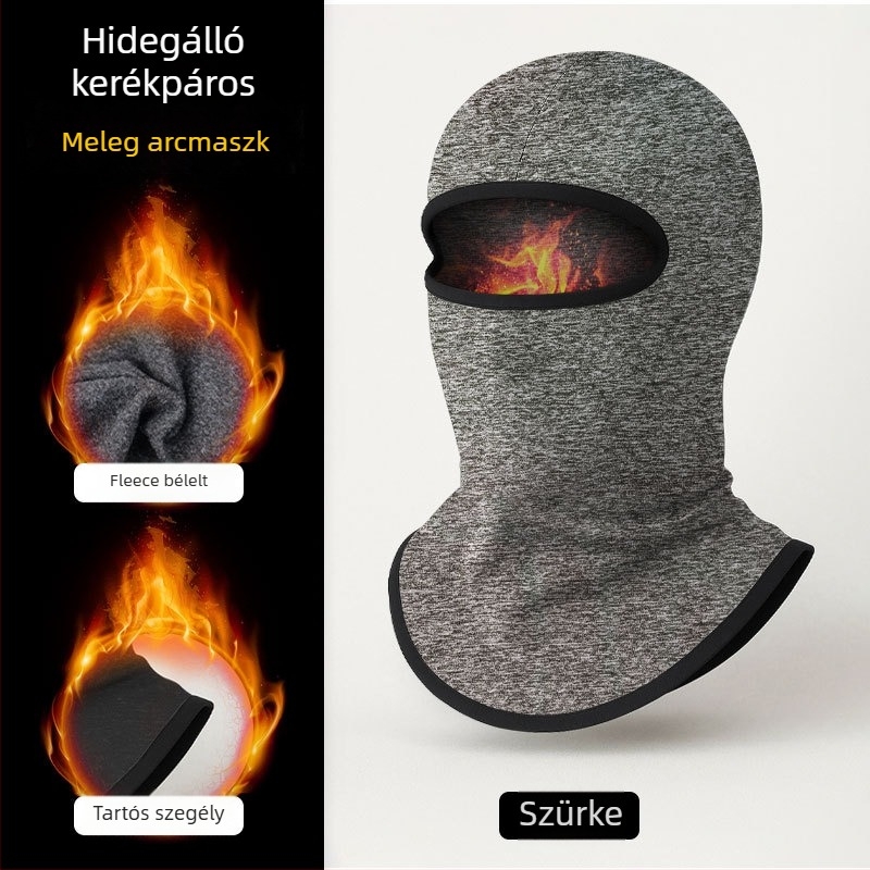 Teljes arcú kerékpáros maszk őszi-téli időszakra, egyben kapucni és nyakvédő, poliészter anyag, felnőtteknek, sportos stílus, testreszabás elérhető, Makino fox