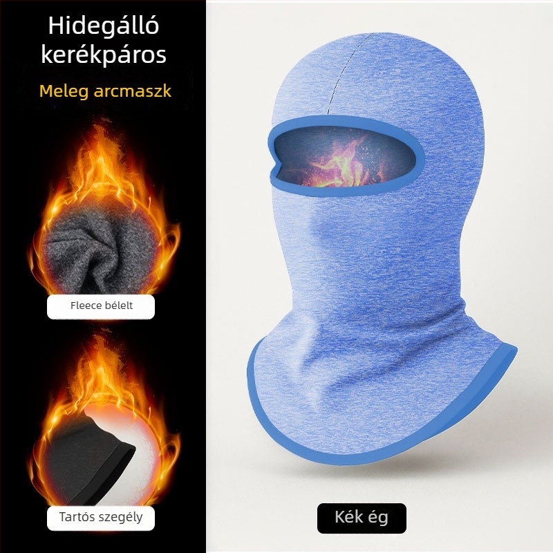 Teljes arcú kerékpáros maszk őszi-téli időszakra, egyben kapucni és nyakvédő, poliészter anyag, felnőtteknek, sportos stílus, testreszabás elérhető, Makino fox