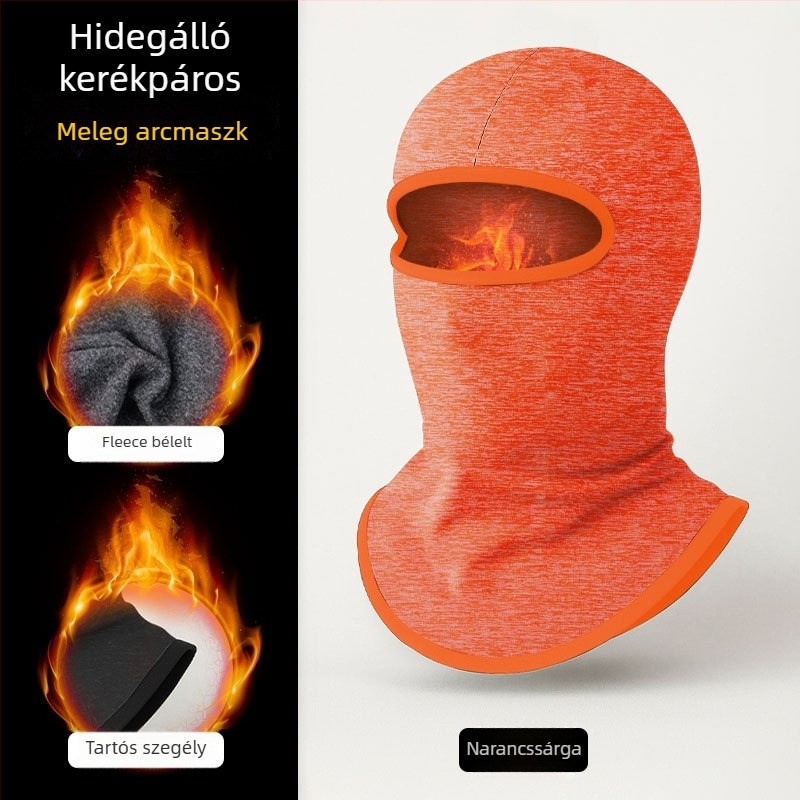 Teljes arcú kerékpáros maszk őszi-téli időszakra, egyben kapucni és nyakvédő, poliészter anyag, felnőtteknek, sportos stílus, testreszabás elérhető, Makino fox