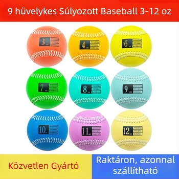 Teherrel terhelt baseball edzőlabda – műbőr, 3–12 oz súly, parafa mag és gyapjú rostú mag, logó testreszabható