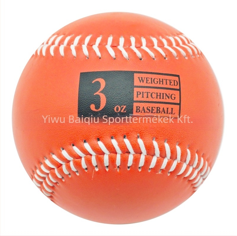 Teherrel terhelt baseball edzőlabda – műbőr, 3–12 oz súly, parafa mag és gyapjú rostú mag, logó testreszabható