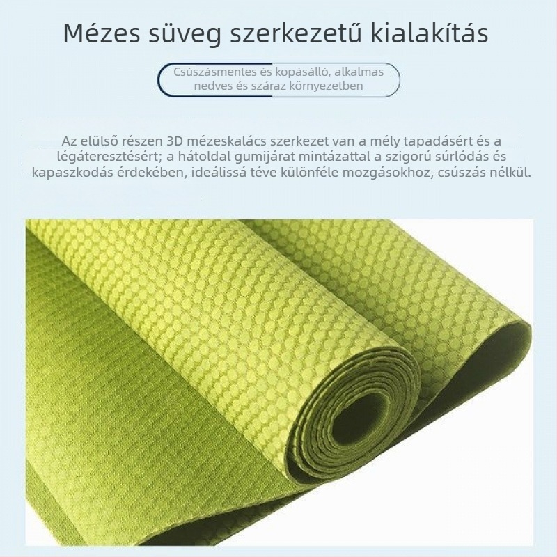 Jógaszőnyeg – természetes gumi, 6 mm, összecsukható, egyszínű mintázat