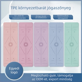 Egyedi csúszásmentes, csendes, ütéscsillapító TPE jóga matrac kezdőknek, extra vastag és széles, 183 × 61 cm