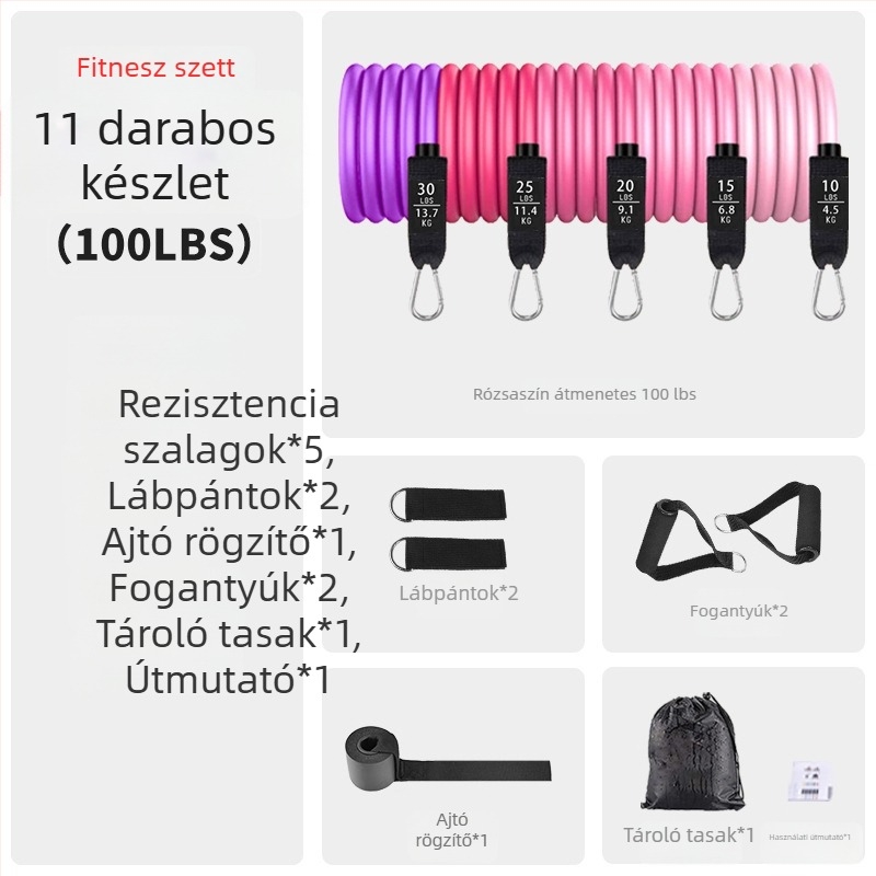 Asahi Ken húzókötél készlet – TPE edzésellenállás kötél, 150 lb feszesség, 30 darabos csomag, felnőtteknek
