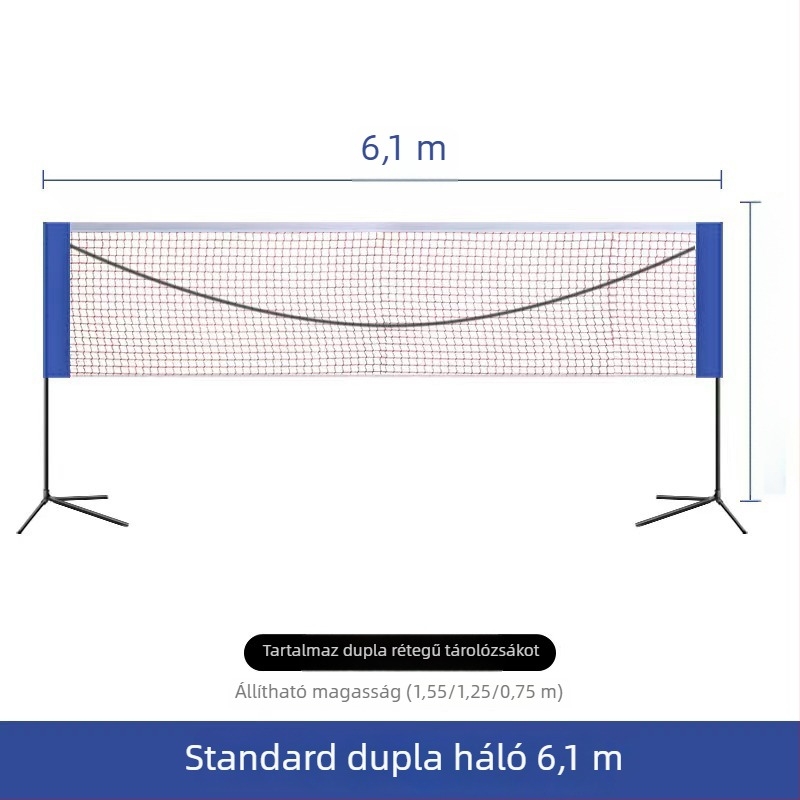 Badminton hálóállvány, összecsukható és hordozható, Mingqi Sports márka, testreszabás elérhető, alkalmas asztaliteniszhez és badmintonhoz, magánmárkák fogadhatók
