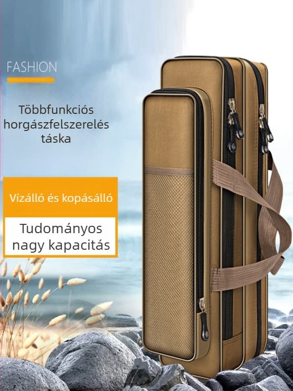 40–80 cm-es mini horgászbot táska, egyrétegű vagy kétszintes kialakítás, Oxford anyag